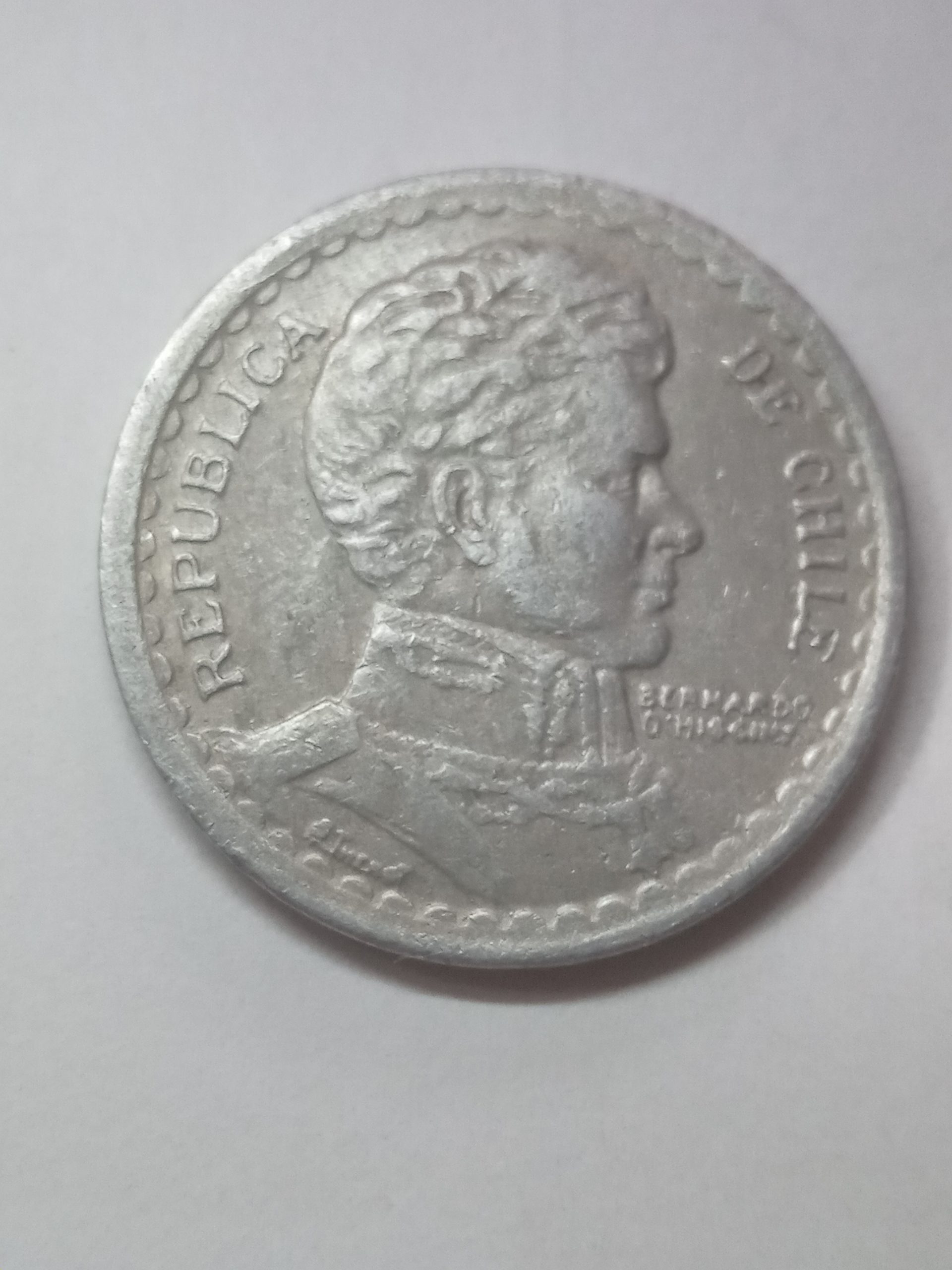 3 монеты по 1 peso Чили, 1954 год, 1955 год, 1956 год.
